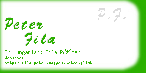 peter fila business card